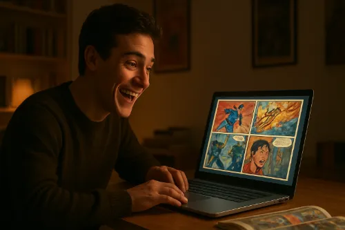 Coleção de Mangás em Tablet