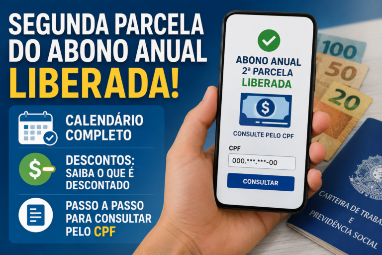 Segunda Parcela do Abono Anual Liberada: Calendário Completo, Descontos e Passo a Passo para Consultar pelo CPF